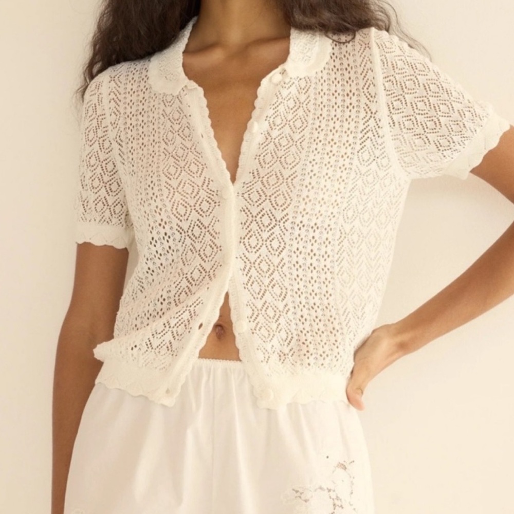 DÔEN Eveline Ivory Cardigan - Picture 2 of 7
